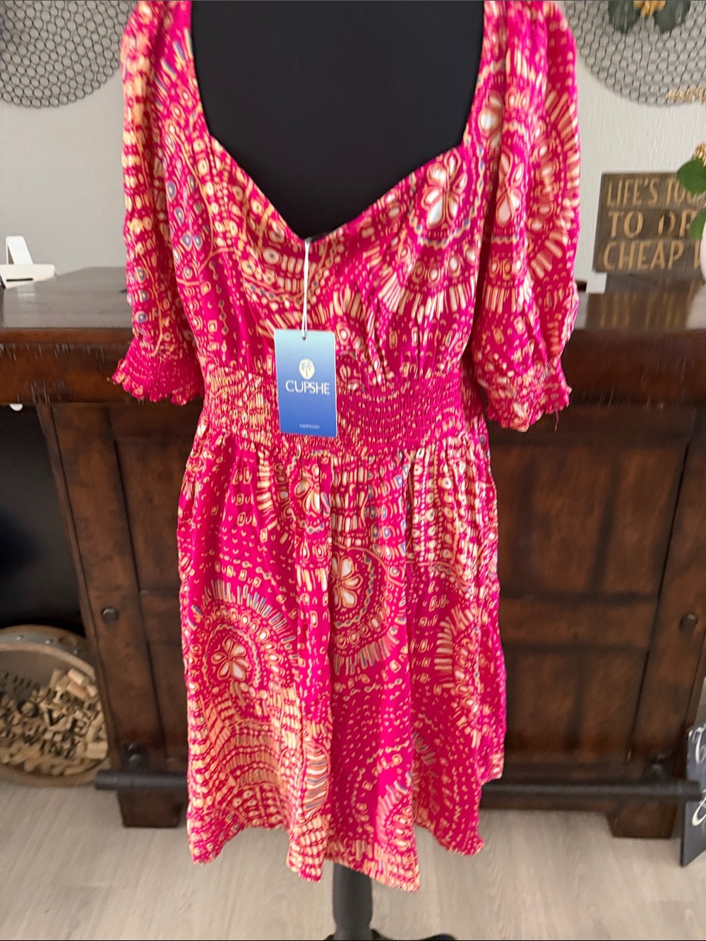 Cupshe Pink Multicolor Printed Beach Cover-Up - Picture 7 of 13